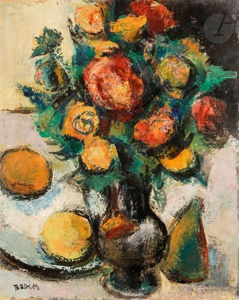Richard BELLIAS (1921-1974)
Nature morte aux fleurs, 1951
Huile sur toile.
Signée en bas à gauche.
46 x 38 cm
