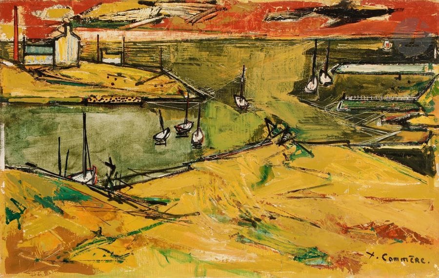 Jean-Yves COMMERE (1920-1986)
Le Port, 1955
Huile sur toile.
Signée en bas à droite.
38 x 61 cm