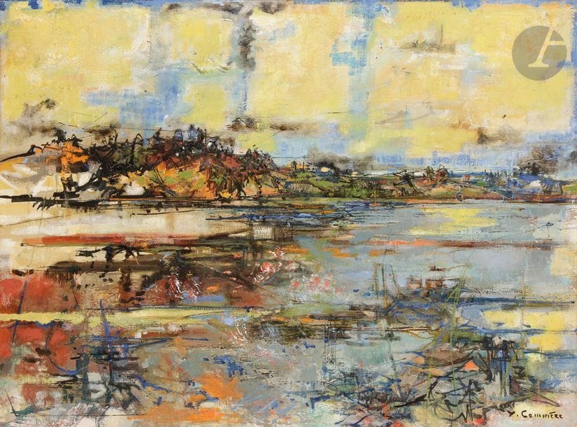 Jean-Yves COMMERE (1920-1986)
Bord de Loire, 1960
Huile sur toile.
Signée en bas à droite.
60 x 81 cm