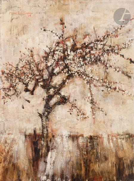 Michel de GALLARD (1921-2007)
Le Cerisier, 1959
Huile sur toile.
Signée et datée en haut à gauche.
Signée au dos.
73 x 54 cm