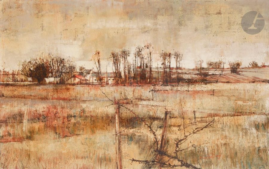 Michel de GALLARD (1921-2007)
Paysage, 1959
Huile sur toile.
Signée en bas vers la droite.
73 x 116 cm