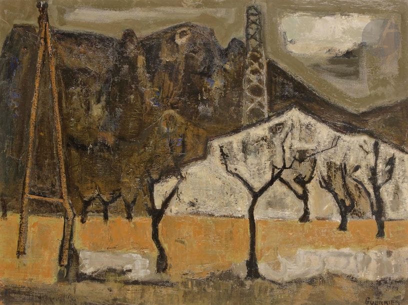 Raymond GUERRIER (1920-2002)
Paysage d’Eygalières, 1954
Huile sur toile.
Signée en bas à droite.
54 x 73 cm