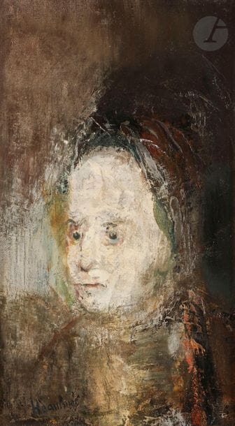 François HEAULME (1927-2005)
La Vieille, 1959
Huile sur toile.
Signée en bas à gauche.
33 x 19 cm