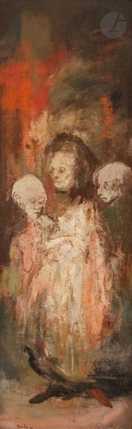 François HEAULME (1927-2005)
Personnages, 1964
Huile sur toile.
Signée et datée en bas à gauche.
150 x 50 cm

Exposition : 
20 ans de Passion, Galerie Florence-Basset, Flassans, Été 2015, reproduit p. 30 du catalogue.