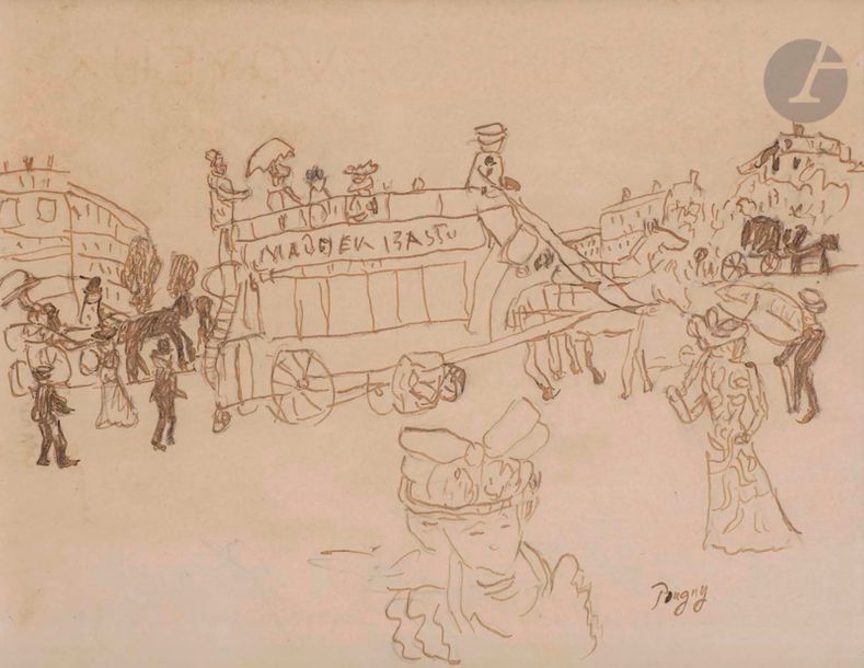 Jean Puni dit POUGNY (1892-1956)
Le Bus impérial
Encre.
Signée en bas à droite.
20 x 26 cm