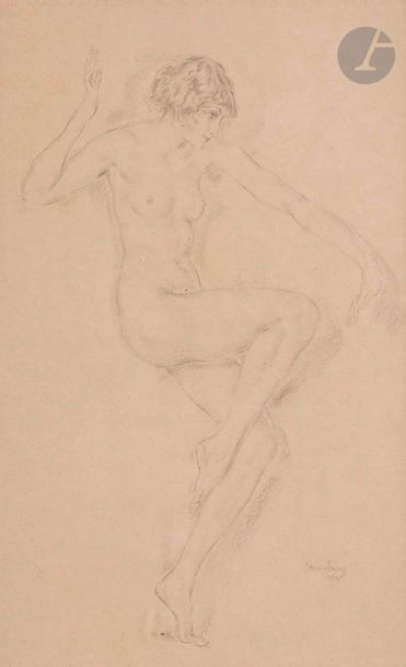 Nicolas STERNBERG (1901-c.1960)
Femme nue dansant, 1931
Mine de plomb.
Signée et datée en bas à droite.
46 x 28 cm