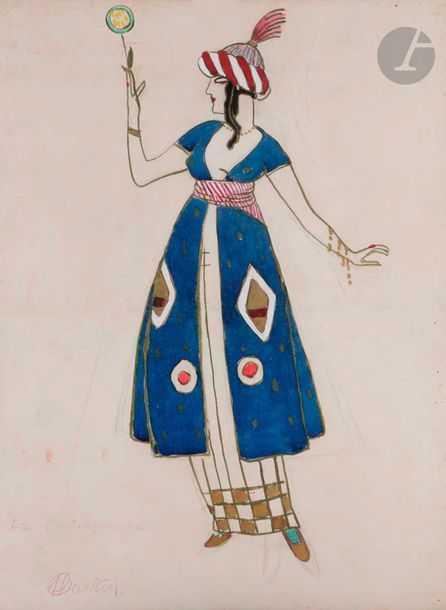 Charles MARTIN (1848-1934)
La Contemporaine
Gouache.
Signée et titrée en bas à gauche.
62 x 46 cm