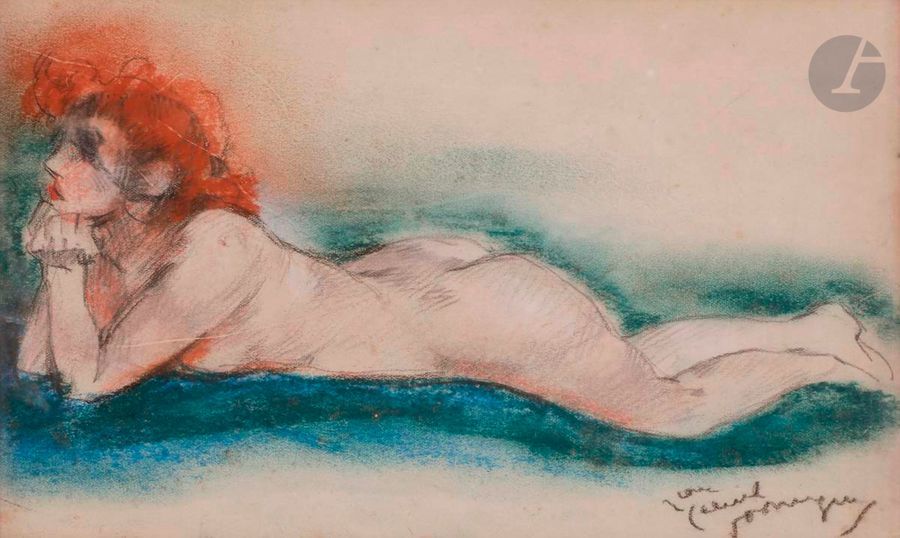 Jean-Gabriel DOMERGUE (1889-1962)
Nu allongé
Pastel et fusain.
Signé en bas à droite.
15,5 x 23,5 cm