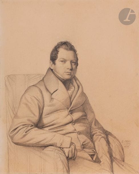 Romain CAZES (1810-1881)
Portrait d'homme, 1836
Mine de plomb sur papier tablette.
Signée et datée en bas à droite. 
(Insolée, petites taches).
27 x 21,5 cm