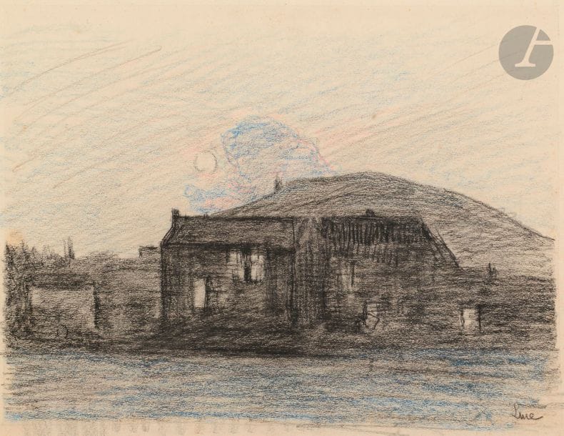 Maximilien LUCE (1858-1941)
Paysage de banlieue
Fusain et pastel gras.
Signé en bas à droite.
(Taches et manque de papier dans un angle).
30 x 41,5 cm

Bibliographie : 
Jean Bouin-Luce, Denise Bazetoux, Maximilien Luce, Catalogue Raisonné, tome II, Charleroi, n° 1072. 

Nous remercions Madame Denise Bazetoux d'avoir confirmé l'authenticité de cette œuvre.