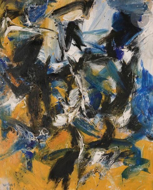 Oswaldo VIGAS [vénézuélien] (1923-2014)
Monai, 1963
Huile sur toile.
Signée et datée en bas à gauche.
Signée, datée et titrée au dos.
Dédicacée " à mon très cher ami Gaston Diehl ".
73 x 60 cm

Provenance : 
Collection Gaston Diehl.

Un certificat de la Fondation Oswaldo Vigas pourra être remis à la charge de l'acquéreur.