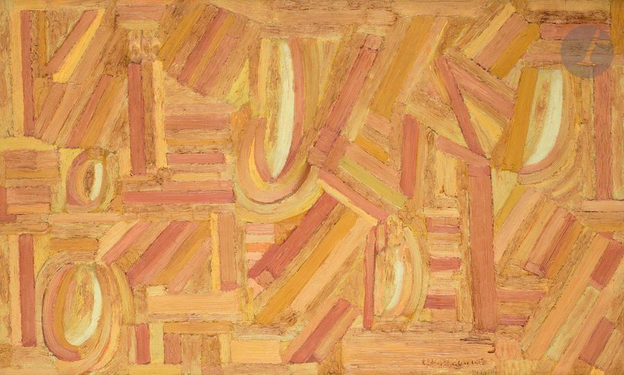 Serge CHARCHOUNE [russe] (1888-1975)
Negro spirituals Var. 2 II, 1961
Huile sur toile.
Signée et datée en bas à droite.
Signée, datée et titrée au dos.
33 x 55 cm