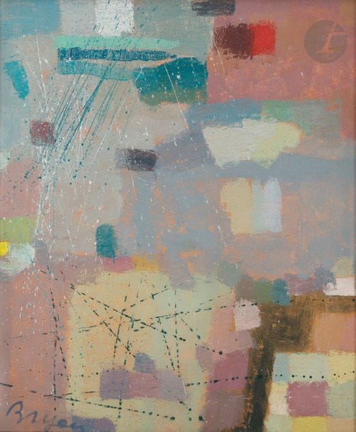 Camille BRYEN (1907-1977)
Point de vue, 1970
Huile sur toile.
Signée en bas à gauche.
Signée, datée et numérotée " 623 " au dos.
55 x 46 cm

Bibliographie :
Jacqueline Boutet, Camille Bryen, l'œuvre peint, Paris, 1984, n° 623.