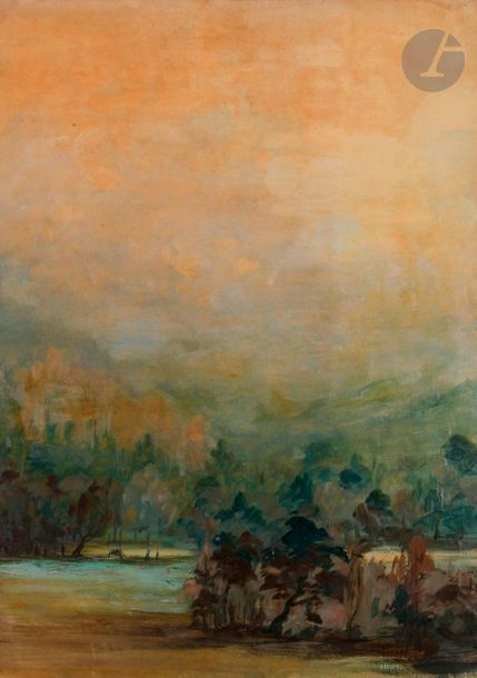 Nasser ASSAR [franco-iranien] (1928-2011)
Paysage, 1974
Huile sur papier contrecollée sur toile.
Signée et datée en bas à droite.
(Traces d'humidité).
104 x 75 cm