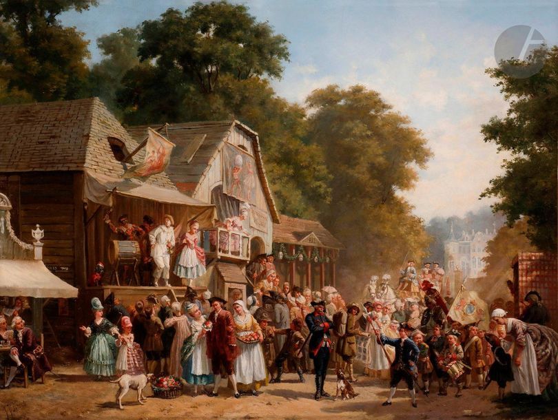 Jan Jacob ZUIDEMA BROOS (Vorden 1833 - Paris 1882)

La Fête au village

Toile.

Signée en bas à gauche : " JJ Broos "

49 x 65 cm

Restaurations anciennes.