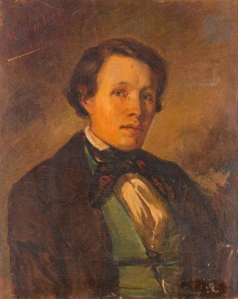 Antoine-Marcel VERDIER

(Paris 1817-1856)

Portrait d'homme en buste

Toile.

Signée et datée en haut à gauche : M Verdier/1849.

65 x 54 cm

Accident et griffure.