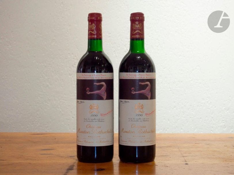 2 B CHÂTEAU MOUTON ROTHSCHILD (1 B.G ; 1 T.L.B.), GCC1 Pauillac, 1990