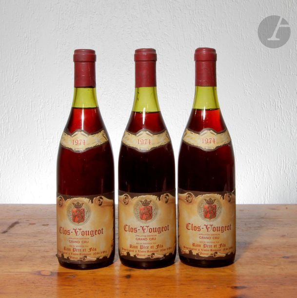 3 B CLOS-VOUGEOT (Grand cru) 1 à 2,7 ; 1 à 3 et 1 à 3,5 cm ; , Rion P&F, 1974