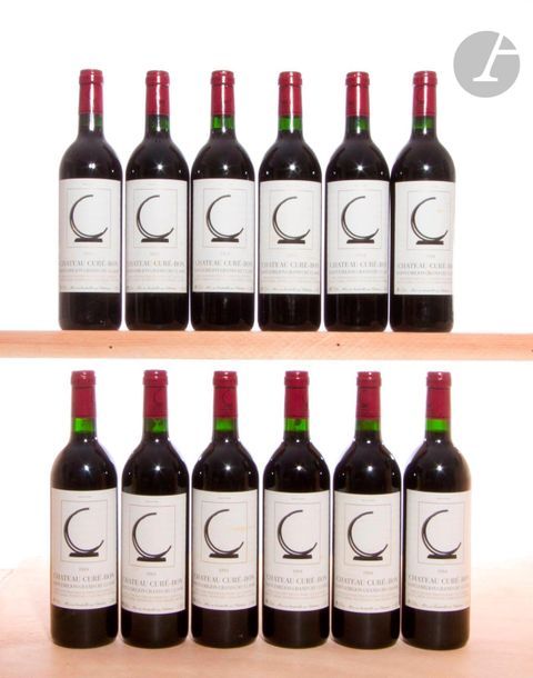 12 B CHÂTEAU CURÉ-BON (Caisse bois d'origine) e.t.h. légères , GCC Saint-Emilion, 1994