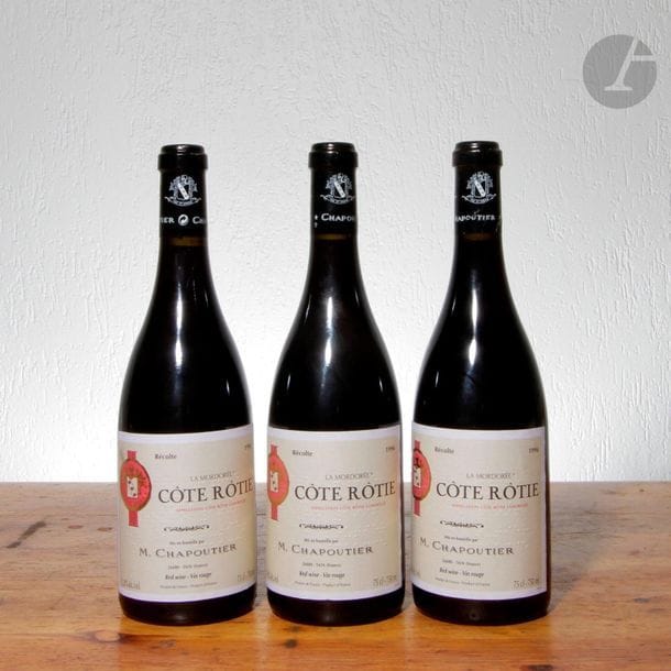 3 B CÔTE RÔTIE LA MORDORÉE (Caisse bois d'origine), Chapoutier, 1996