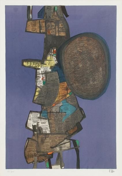 Maurice Estève (1904-2001)
Bank Street. 1967. Lithographie. 460 x 650. Prudhomme- Estève et Moestrup 44. Impression en couleurs. Très belle épreuve sur vélin, numérotée en chiffres romains et signée à la mine de plomb. Marges. Tirage total à 140 épreuves. Cadre.