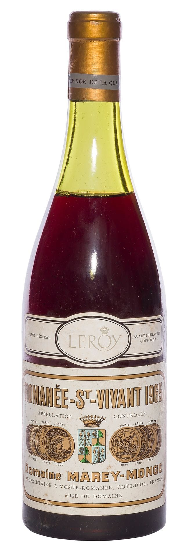 1 B ROMANÉE ST-VIVANT (Grand Cru) (5 cm ; e.t.h. légères), Domaine Marey-Monge, 1965