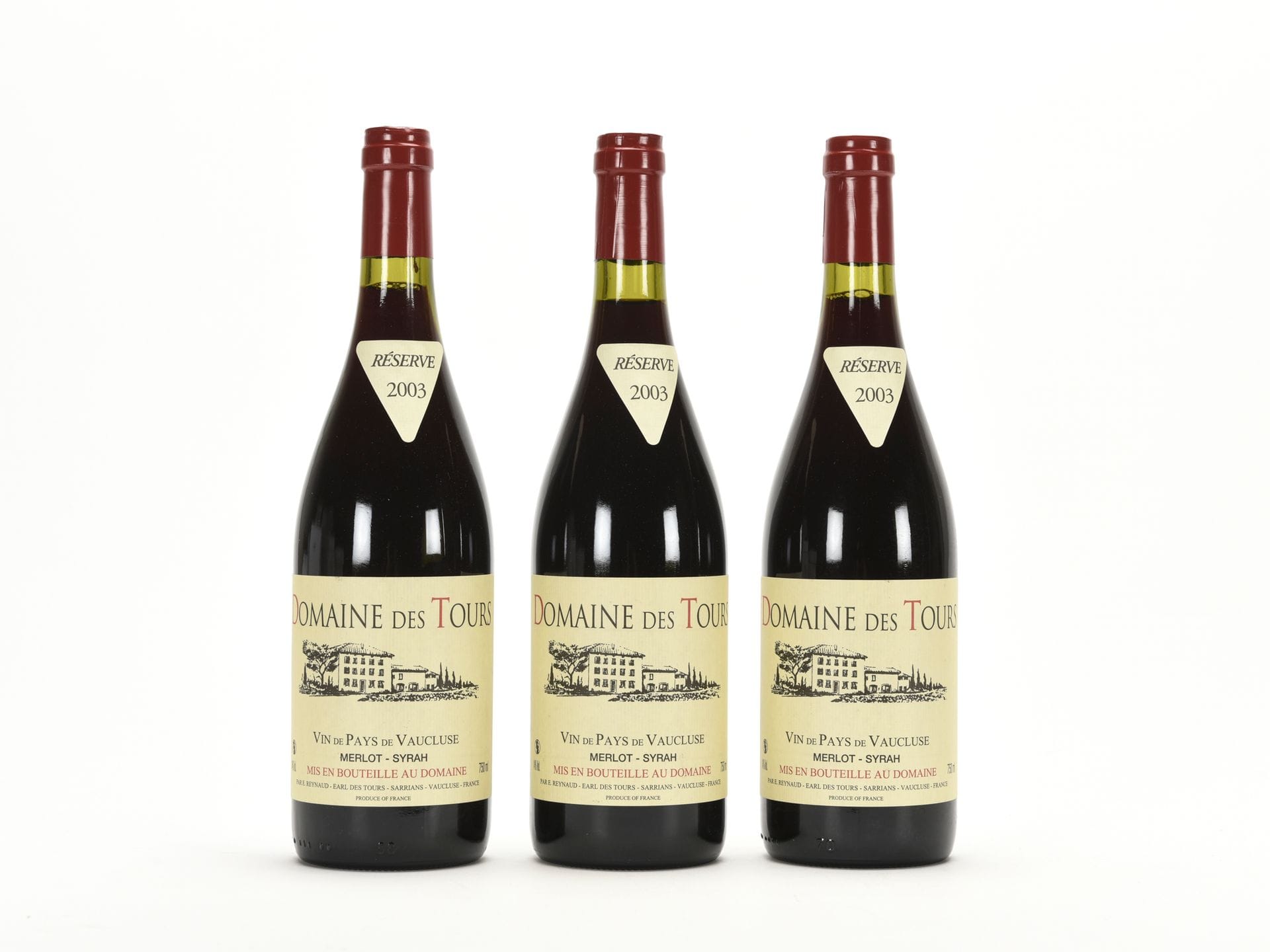 
3 B VIN DE PAYS DE VAUCLUSE MERLOT-SYRAH, Domaine des Tours, 2003

TVA récupérable pour les personnes assujetties