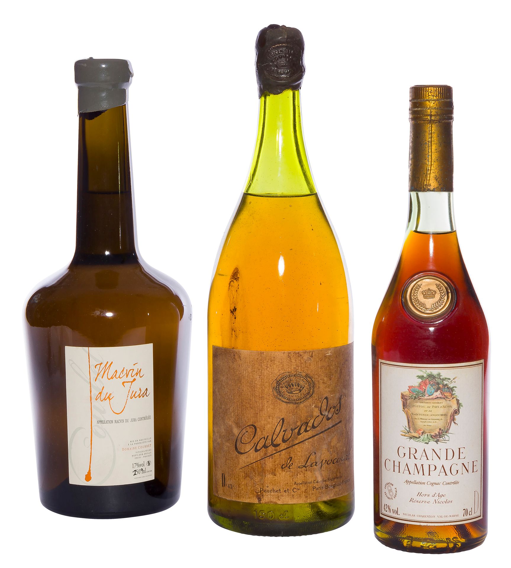1 Mag MACVIN DU JURA, Domaine Courbet, NM
1 B COGNAC GRANDE CHAMPAGNE HORS D'ÂGE 70 Cl 42% (Caisse Bois d'origine) (c.s.), Nicolas, NM
1 Mag CALVADOS DE LAYOCOURT (7 cm ; e.t.h.), Peuchet, NM