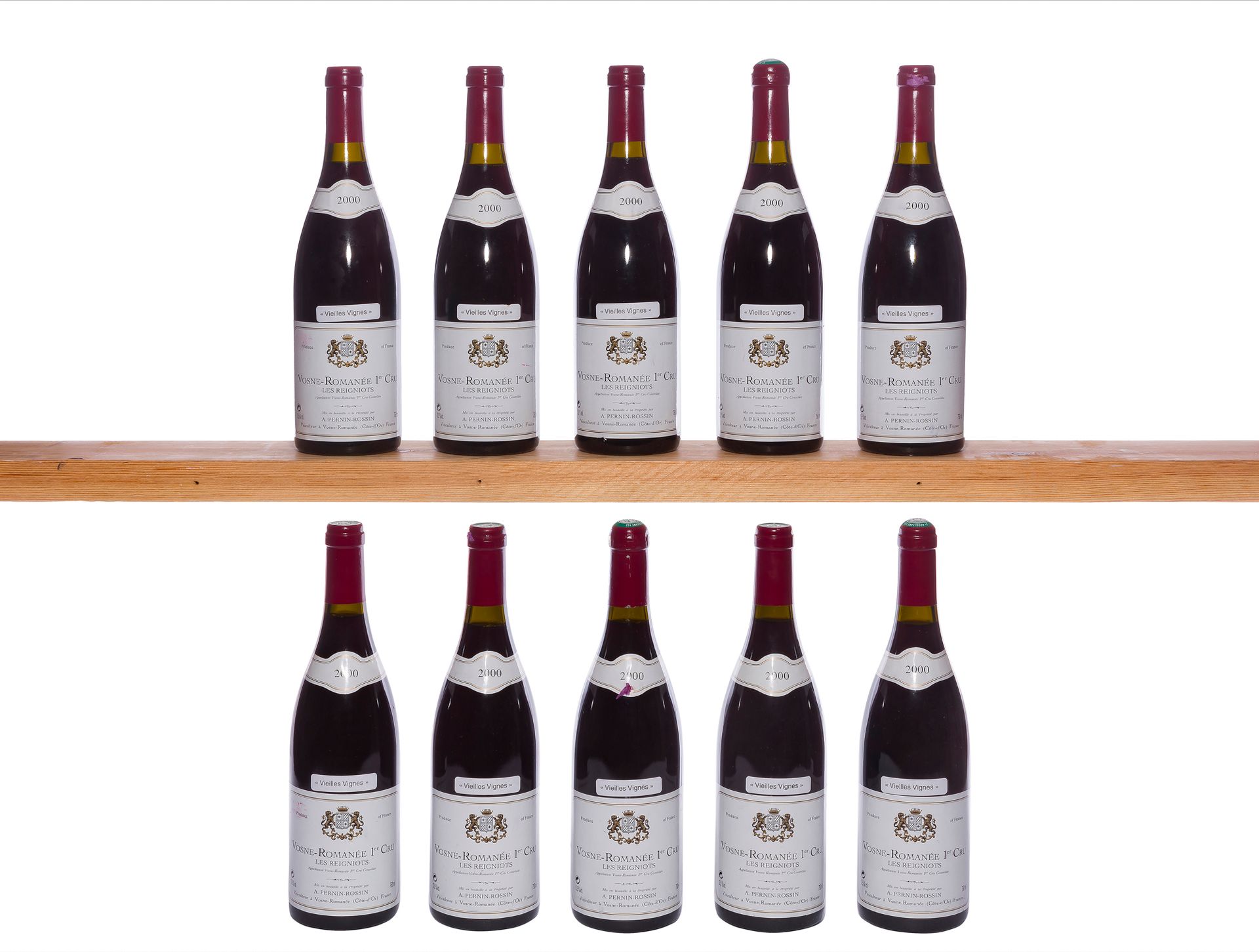 10 B VOSNE-ROMANÉE LES REIGNOTS VIEILLES VIGNES (1er Cru) (3 capsules bombées), Pernin-Rossin, 2000