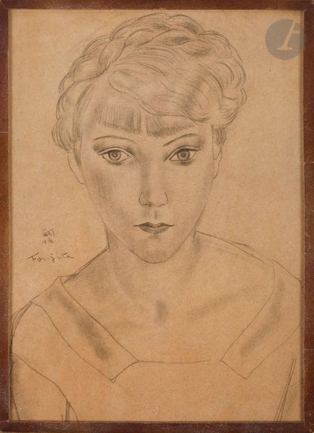 Léonard-Tsuguharu Foujita (1886-1868) (d’après) 

Portrait de femme (Marie-Berthe Aurenche). 1928. Procédé photomécanique. [185 x 260]. Buisson 28.54. Belle épreuve sur vergé mince, collée sur carton, oxydée. Sous verre. 



Cette reproduction du dessin original de Foujita est parue dans la plaquette de Paul Morand, Foujita, éd. des Chroniques du Jour, 1928.