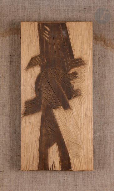 Silvano BOZZOLINI [Italian] (1911-1998)Cosmos XRelief
 i

n
 carved wood. Unsigned.
 53
 x 26 cm-

 Provenance

 :

 Sale Master Loudmer, Paris, June 8, 1994

.