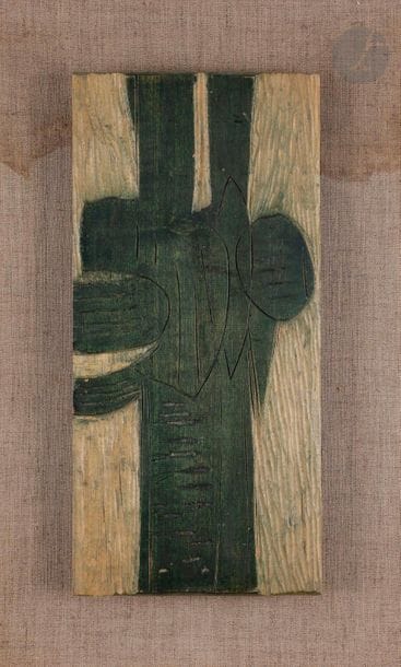 Silvano BOZZOLINI [italien] (1911-1998)
Cosmos 8
Relief en bois sculpté patiné vert.
Non signé.
53 x 25,5 cm