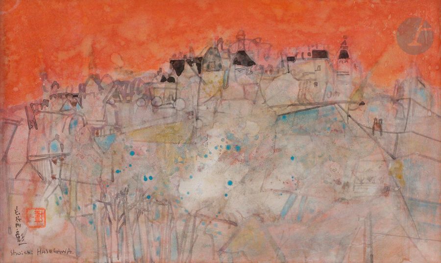 Shoichi HASEGAWA [Japanese] (b. 1929)

Landscape, 1978Watercolour


 o

n



 p

a

p

e

r



 p

a

s

t

e

d
 on canvas.

 Signed lower

 left. Signed

 and dated on the

 back.

 24 x 41 cm

.
