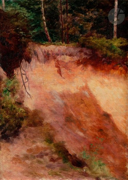 Georges LACOMBE (1868-1916)
Talus, vers 1886-90
Huile sur toile.
Porte le timbre de l'atelier au dos.
(Rentoilée).
46 x 33 cm

Provenance : 
- Famille de l'artiste.
- Collection particulière.

Bibliographie : 
Joëlle Ansieau, Georges Lacombre 1868-1916 - Catalogue Raisonné, éditions Somogy, Paris, n° 2.