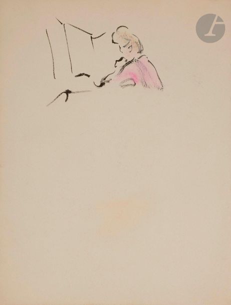 Christian BÉRARD (1902-1949)
Zaza
Encre et aquarelle.
Porte le timbre de la signature en bas à droite.
31 x 23.5 cm