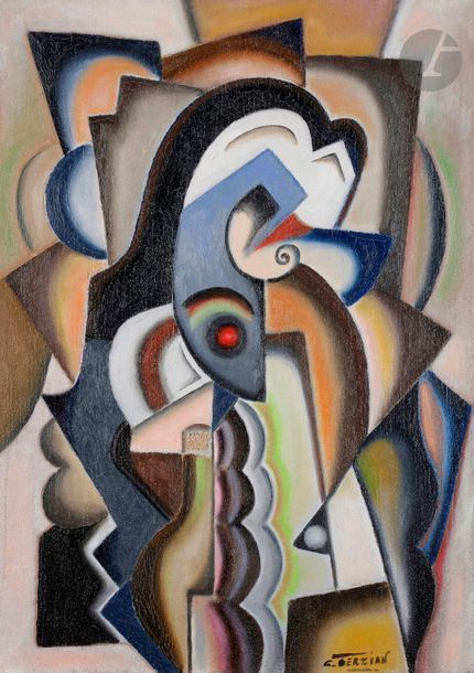 Georges TERZIAN (born 1939
)
Madame X, 2015Oil on canvas.
 Signed lower
 right. Signed

, dated and titled on the

 back.

 70 x 50 cm


