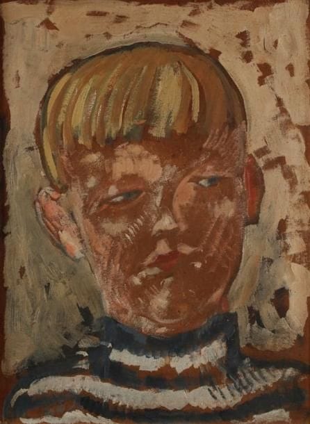 JEAN-ÉMILE LABOUREUR (1877-1943)
Jean-Paul. 1916. Huile sur carton. À vue: 260 x 358. S. L. 101. Un petit arrachement dans la chevelure. Traces filiformes de frottement en surface. Cadre. Jean-Paul Coutan-Laboureur était le neveu de l'artiste. (Cf. notre n° 185).