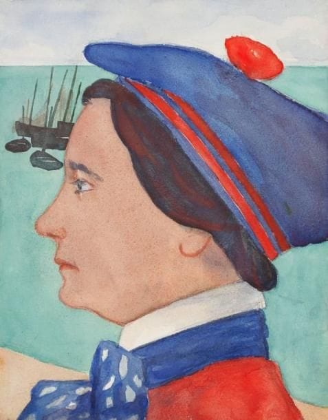 JEAN-ÉMILE LABOUREUR (1877-1943)
Jeanne au béret de marin. Vers 1897. Gouache et mine de plomb sur vélin. À vue: 220 x 285. S. L. 172. Cadre.