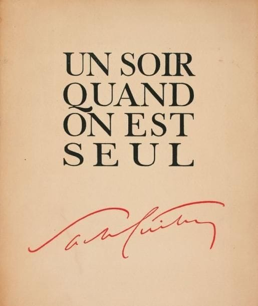 Sacha GUITRY
Un soir quand on est seul. Fantaisie en un acte et en vers libres ([Plon], impr. R. Couloma, 1930). In-4, broché. Édition originale tirée à 500 exemplaires, un des 450 sur vélin d'Arches (n° 291), de cette pièce créée aux Bouffes- Parisiens le 2 juin 1917 et reprise au Théâtre de la Madeleine le 23 mai 1930.
