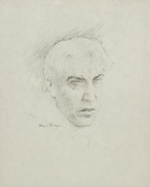 Henri ROYER (1869-1938)
Lucien Guitry, [1906]. Mine de plomb, signé en bas à gauche. 19 x 16 cm. © Lucien Guitry dans le rôle d'Achille Cortelon dans La Griffe d'Henry Bernstein (Renaissance, 18 avril 1906); ce dessin a été reproduit dans L'Illustration théâtrale du 23 juin 1906. Ancienne collection Sacha Guitry (vente 9 décembre 1985, n° 23).