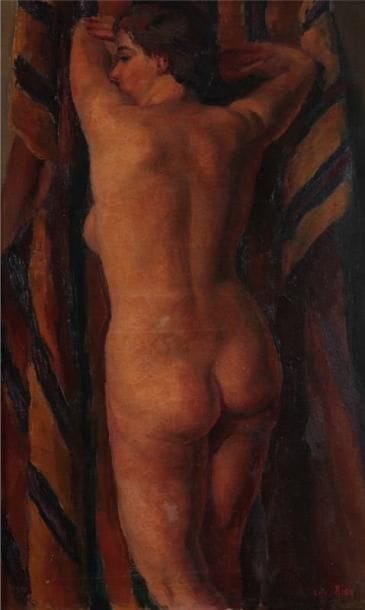 Louis RIOU (1893-1958)
Femme nue étendue Huile sur toile. Signée en bas à droite. 61 x 38 cm 