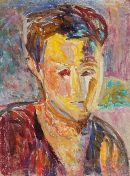 Lutka PINK (1906-1999)
Portrait d'homme, 1947 Huile sur toile. Signée du cachet et datée au dos. 40 x 30 cm