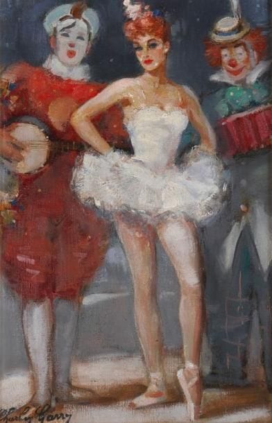 Charley GARRY (1891-1973)
Clown et ballerine Huile sur toile. Signée en bas à gauche. 41 x 27 cm 