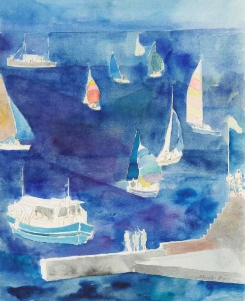 Pierre GARCIA-FONS (né en 1928)
La régate. Aquarelle. Signée en bas à droite. 40 x 32 cm Provenance : Collection Jacques et Liliane Mourlot.
