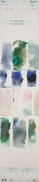 Paul KALLOS (1928 - 2001)
Ici toujours ici, 1981 Acrylique sur toile. Signée, datée et titrée au dos. 195 x 40 cm Provenance : Galerie Nane Stern, Paris 