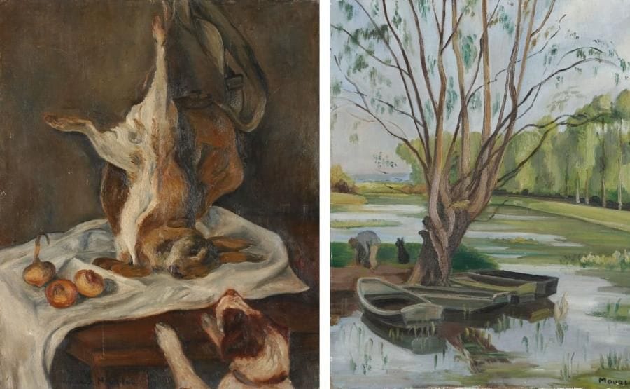Maurice MOURLOT (1906-1983)
Nature morte au lapin Huile sur toile. Signée en bas à gauche. 61 x 50 cm Provenance : Collection Jacques et Liliane Mourlot. Commentaire : On y joint, du même, l'étang, huile sur toile, signée, 46x38 cm 
