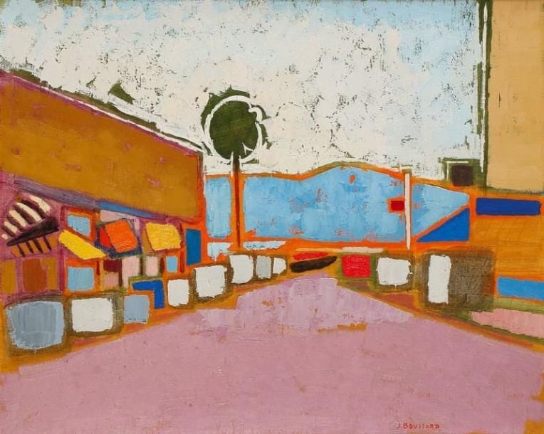 Jacques BOUSSARD (1915-1989)
Juan les Pins, 1967-1968 Huile sur toile. Signée en bas vers la droite. Titré et daté au dos sur le châssis. 65 x 81 cm 