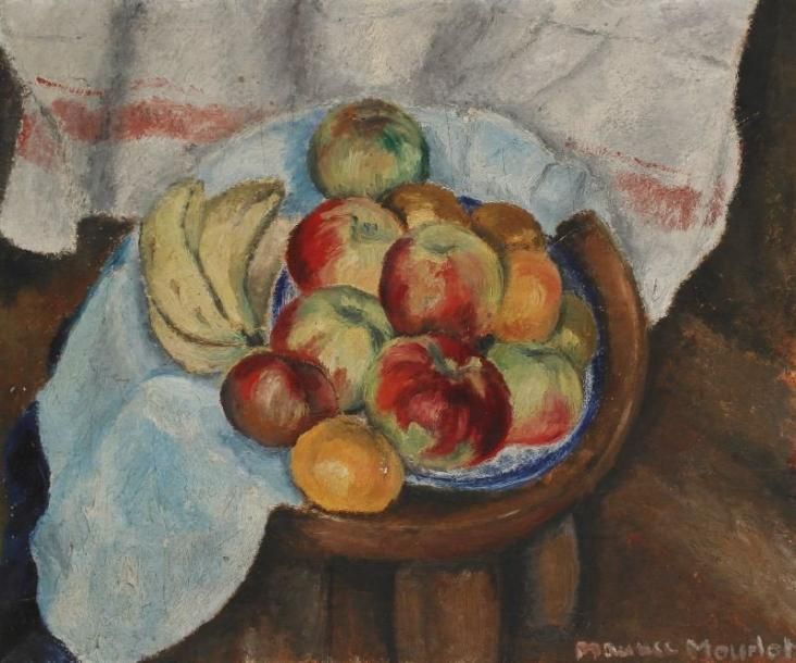 Maurice MOURLOT (1906-1983)
Nature morte aux fruits Huile sur toile. Signée en bas à droite. 46 x 54 cm Provenance : Collection Jacques et Liliane Mourlot. 