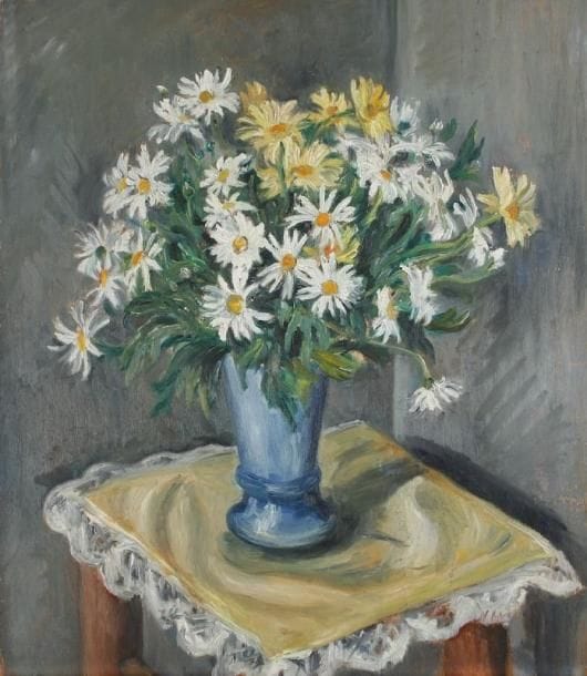 Maurice MOURLOT (1906-1983)
Les marguerites Huile sur panneau. Signée en bas à droite. 55 x 46 cm