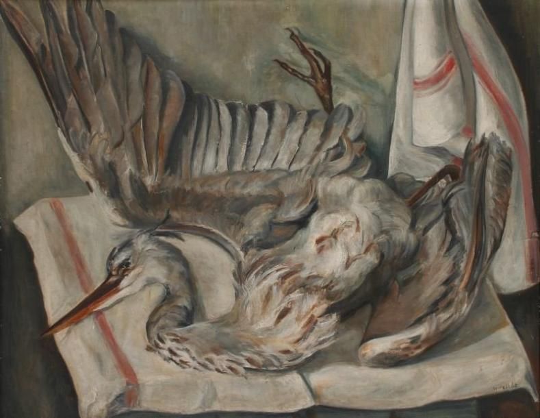 Maurice MOURLOT (1906-1983)
Nature morte à l'oiseau Huile sur panneau. Signée en bas à droite. 64 x 80 cm Provenance : Collection Jacques et Liliane Mourlot. 